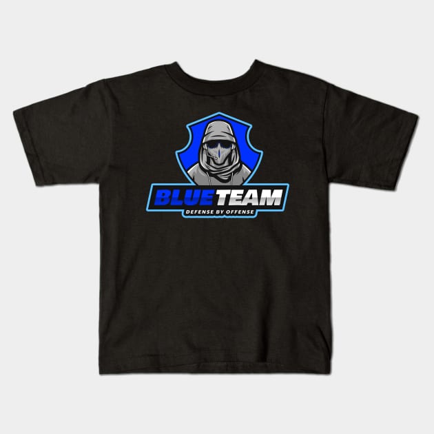 Cyber Security Blue Team - Defense by offense Kids T-Shirt by Cyber Club Tees